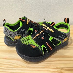 Sketchers light up close toed sandals toddler 10